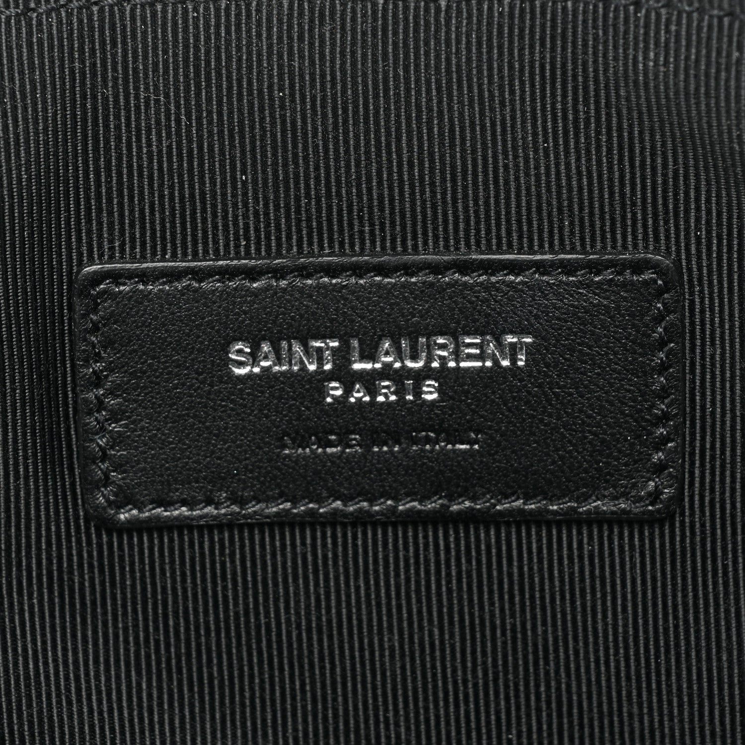 Saint Laurent Calfskin Monogram Fringe Pouch Black 6 of 9