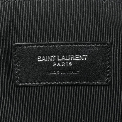 Saint Laurent Calfskin Monogram Fringe Pouch Black 6 of 9