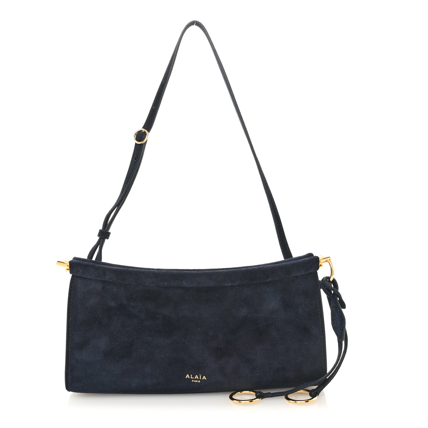 Alaia Suede Le Click East West Small Bag Midnight 1 of 11