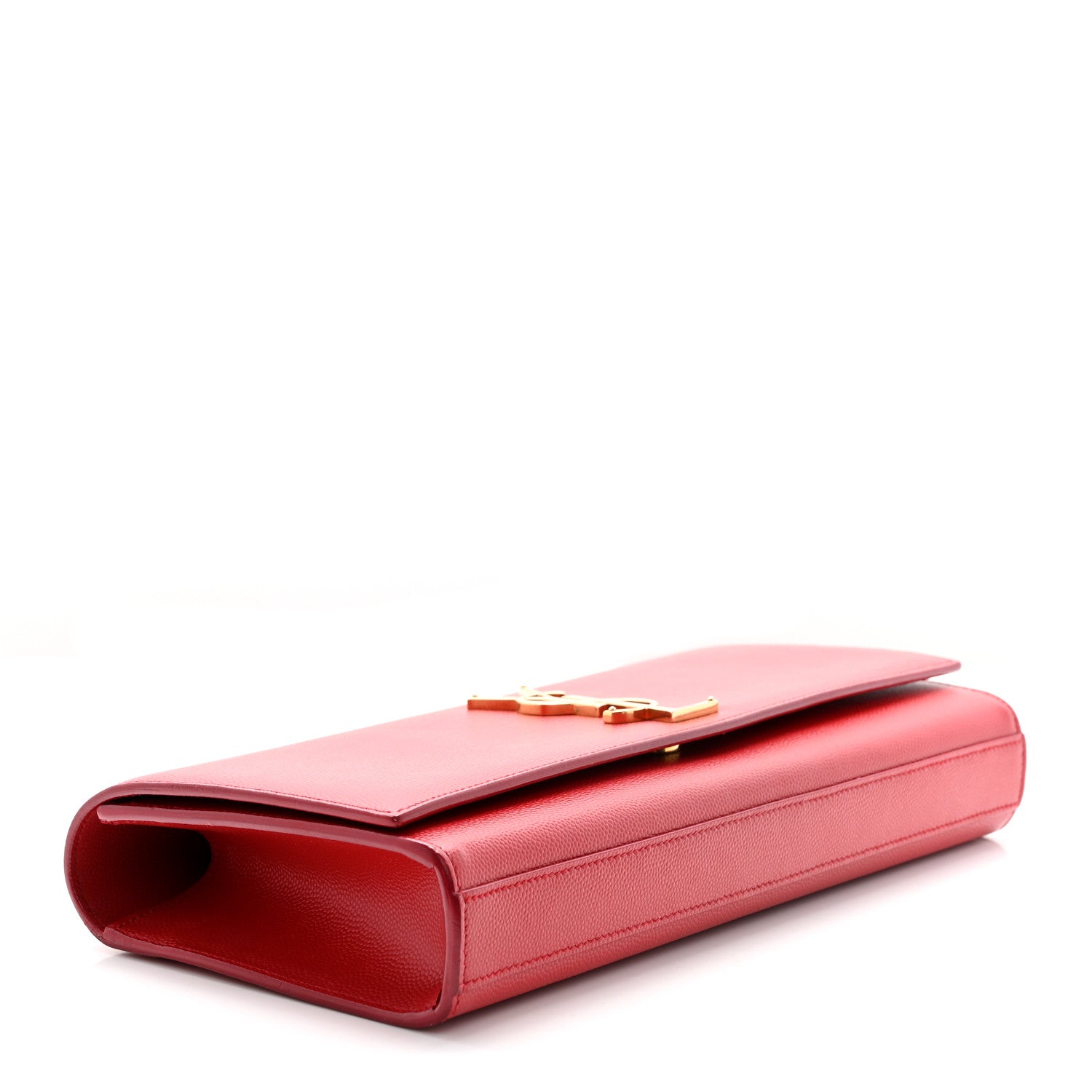Saint Laurent Grain De Poudre Classic Monogram Cassandre Clutch New Red 4 of 13