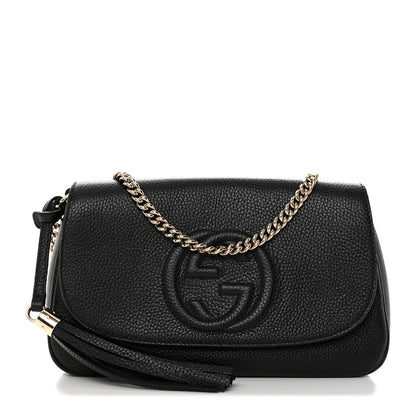 Gucci Pebbled Calfskin Medium Soho Flap Crossbody Black 1 of 13