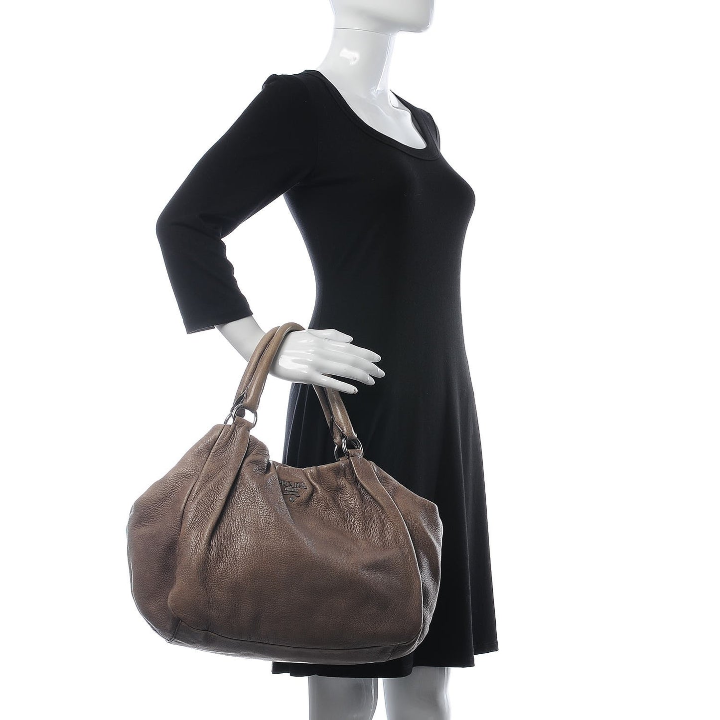 Cervo Gathered Shoulder Bag Brown