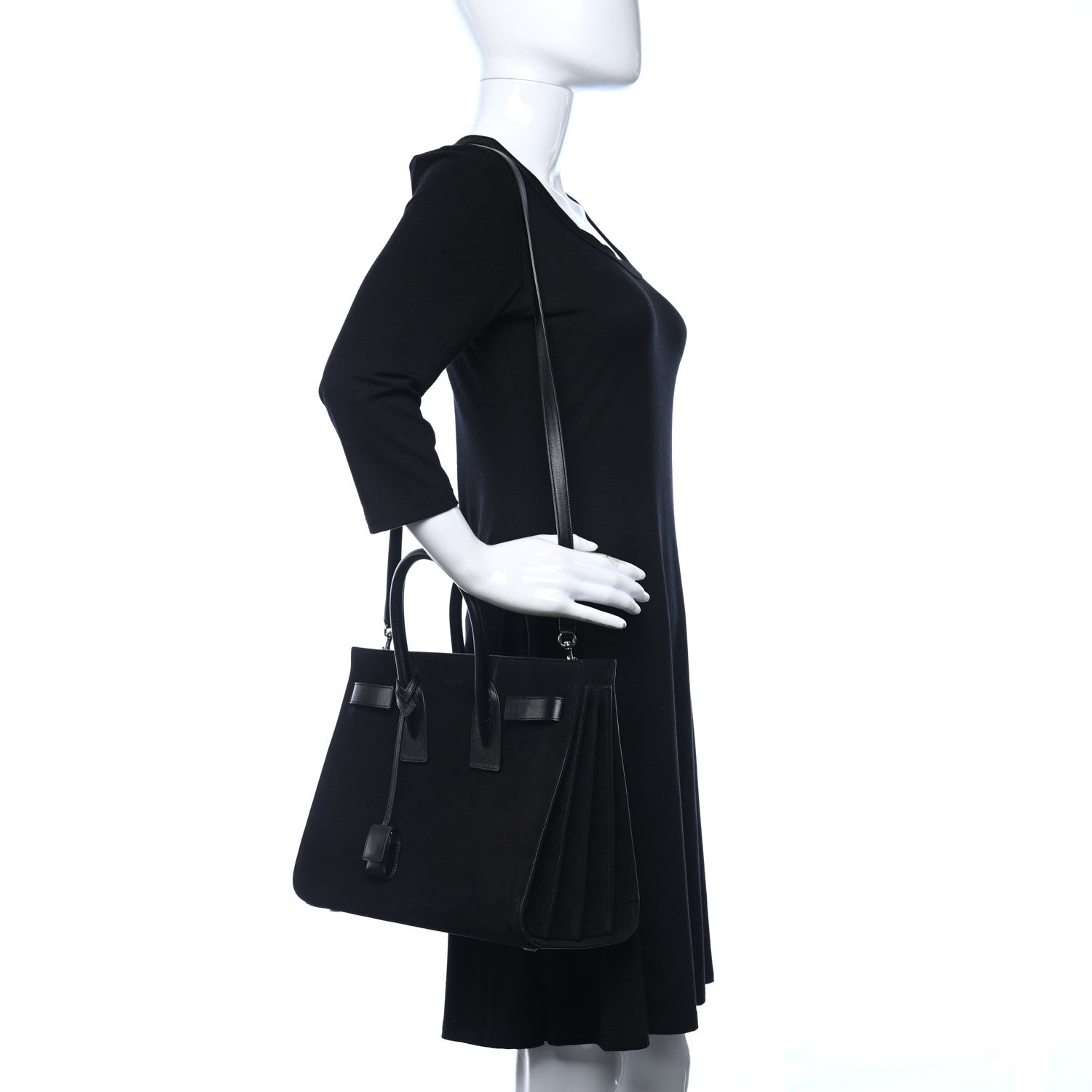 Saint Laurent Suede Calfskin Small Sac De Jour Black 2 of 11