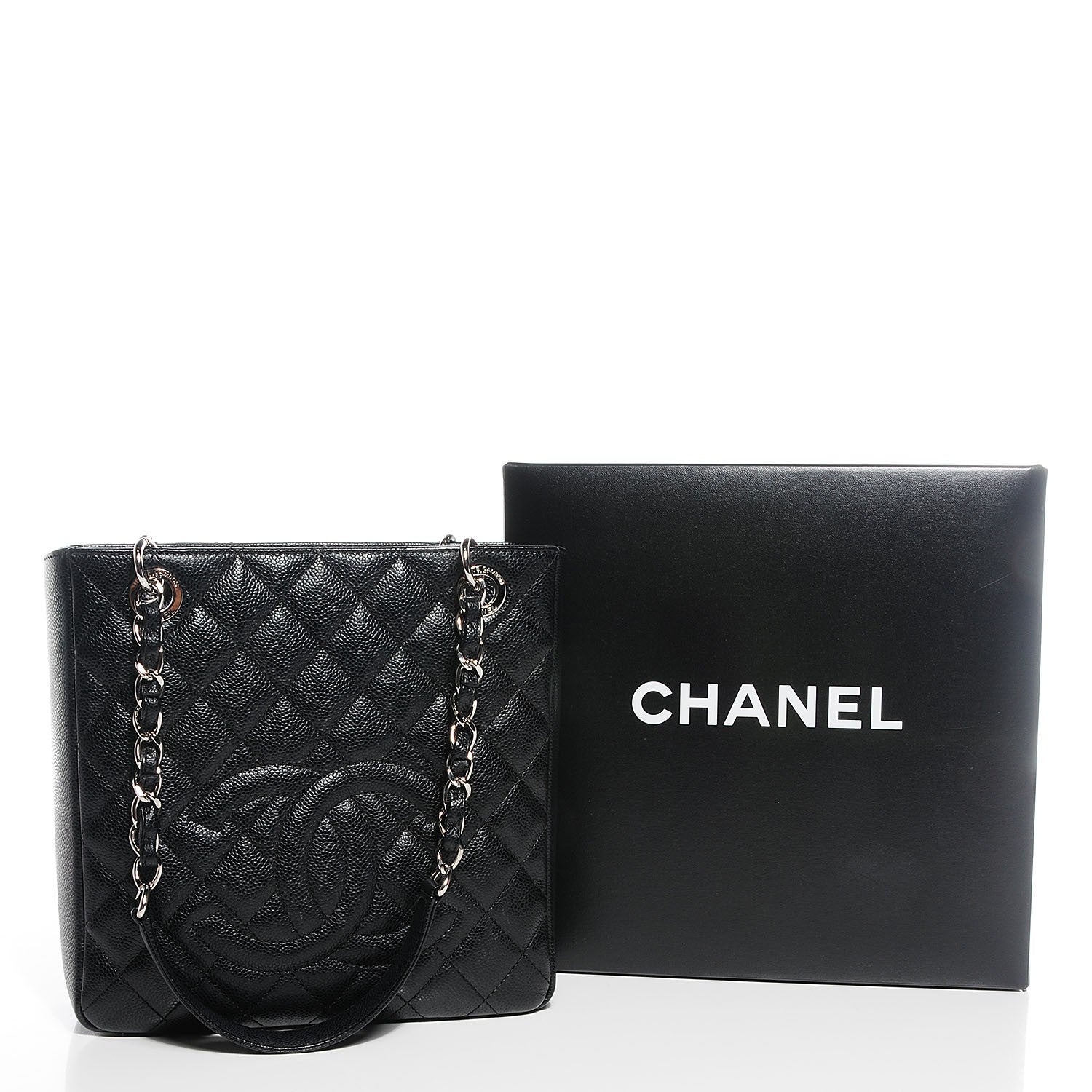 Chanel Caviar Quilted Petit Shopping Tote PST Black 8 of 8
