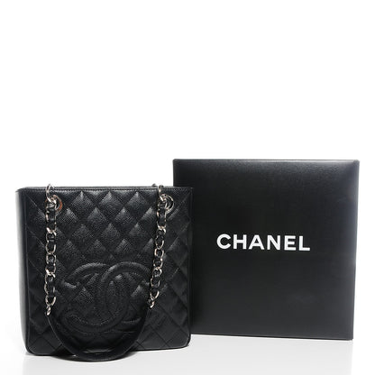 Chanel Caviar Quilted Petit Shopping Tote PST Black 8 of 8