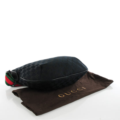 Gucci Monogram Web Medium Half Moon Hobo Black 4 of 7