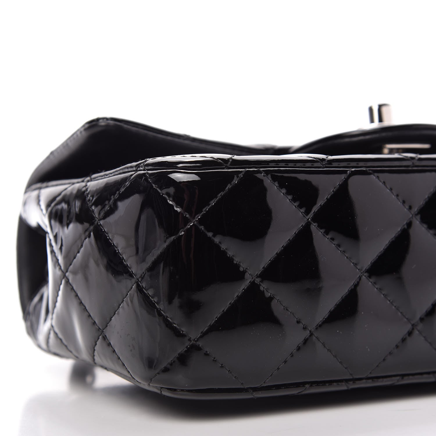 Chanel Patent Calfskin Quilted Mini Rectangular Flap Black 6 of 11