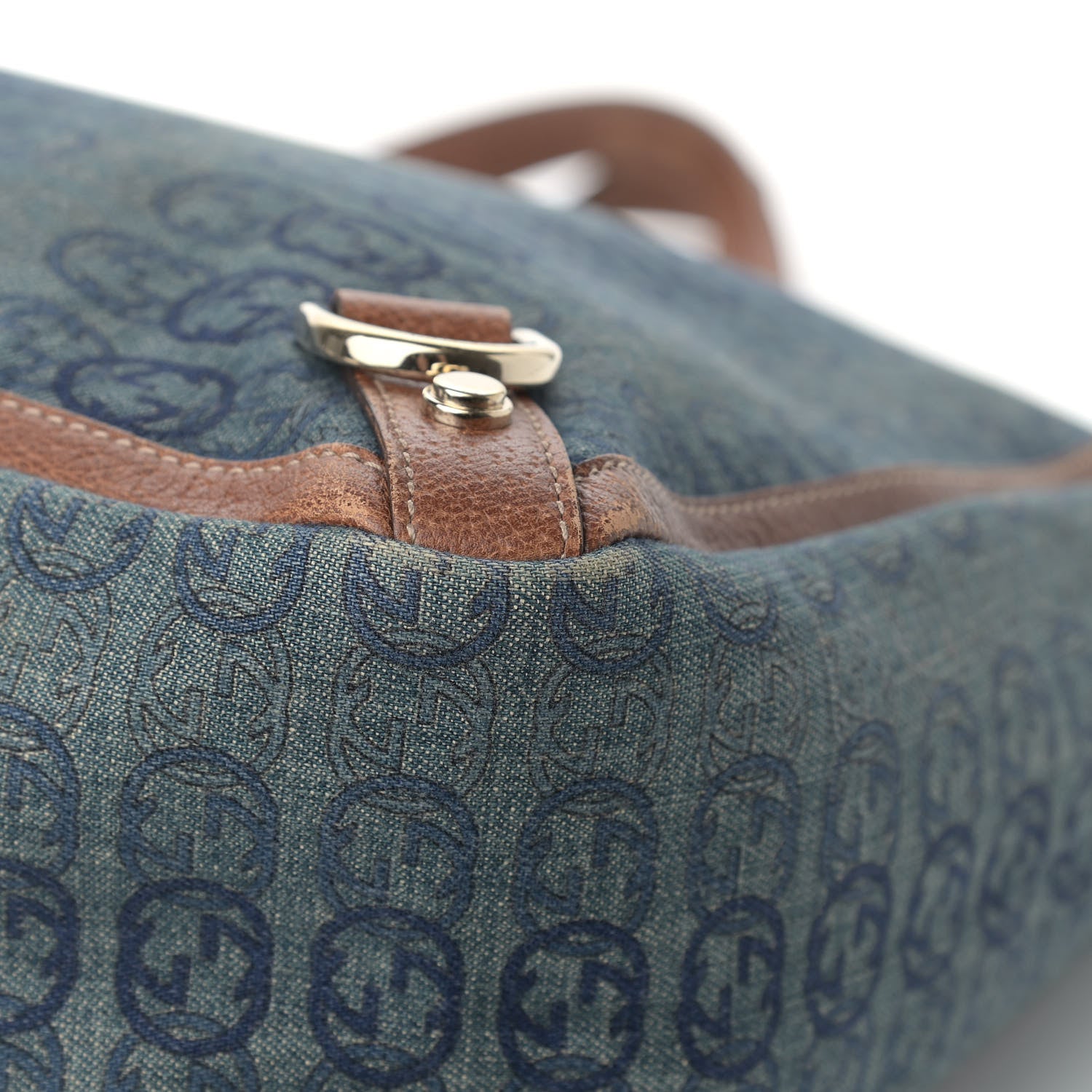 Gucci Denim GG Large Abbey Tote Blue 5 of 16