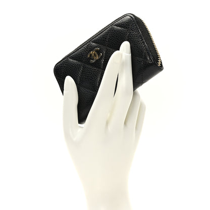 Chanel Caviar Quilted Zip Coin Purse Black 2 of 7