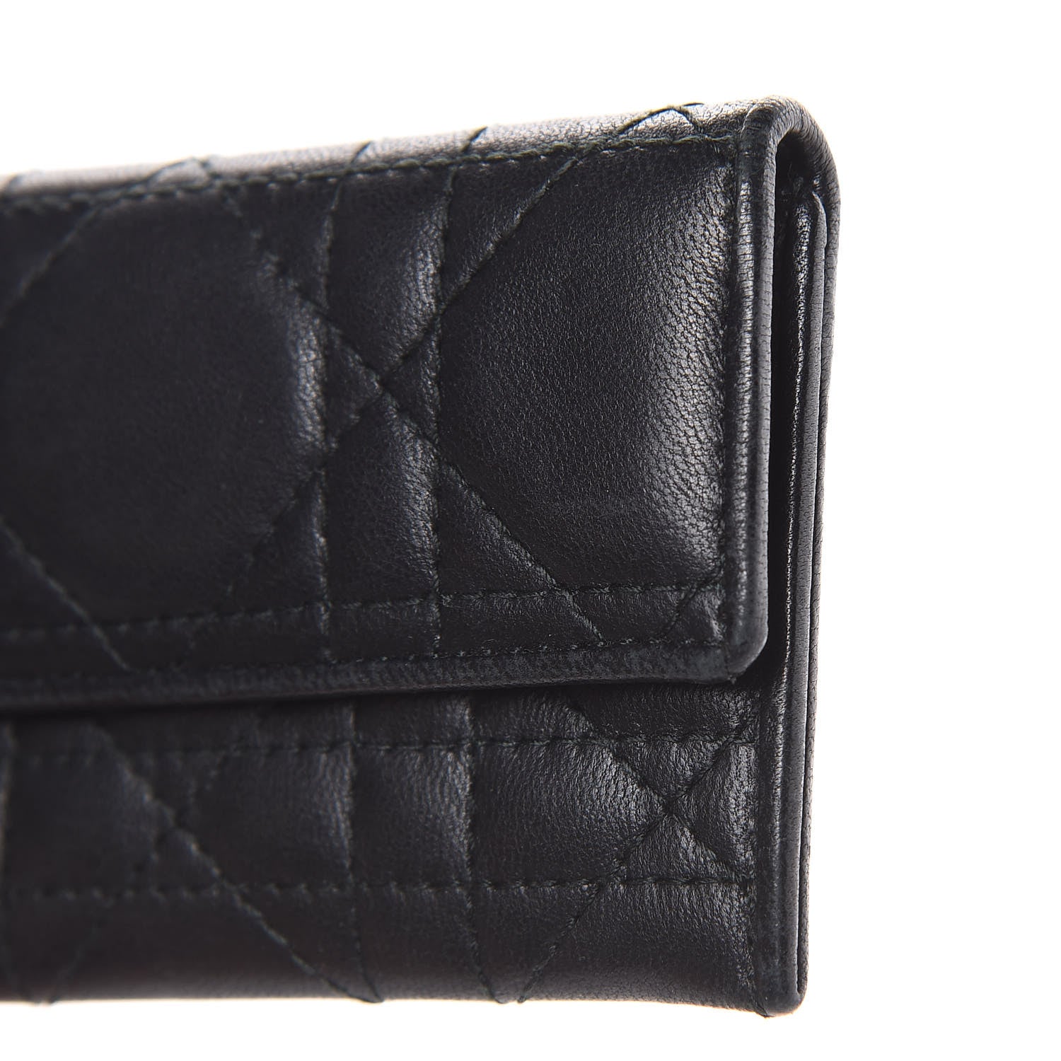 Christian Dior Lambskin Cannage Lady Dior Flap Card Holder Black 8 of 9