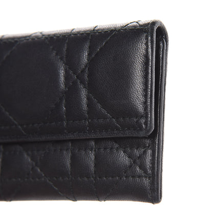 Christian Dior Lambskin Cannage Lady Dior Flap Card Holder Black 8 of 9