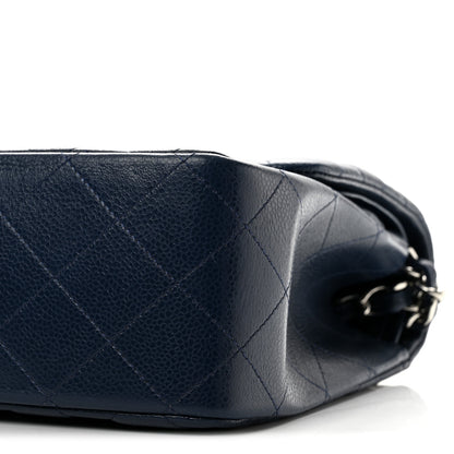 Chanel Caviar Quilted Jumbo Double Flap Navy Blue 10 of 11