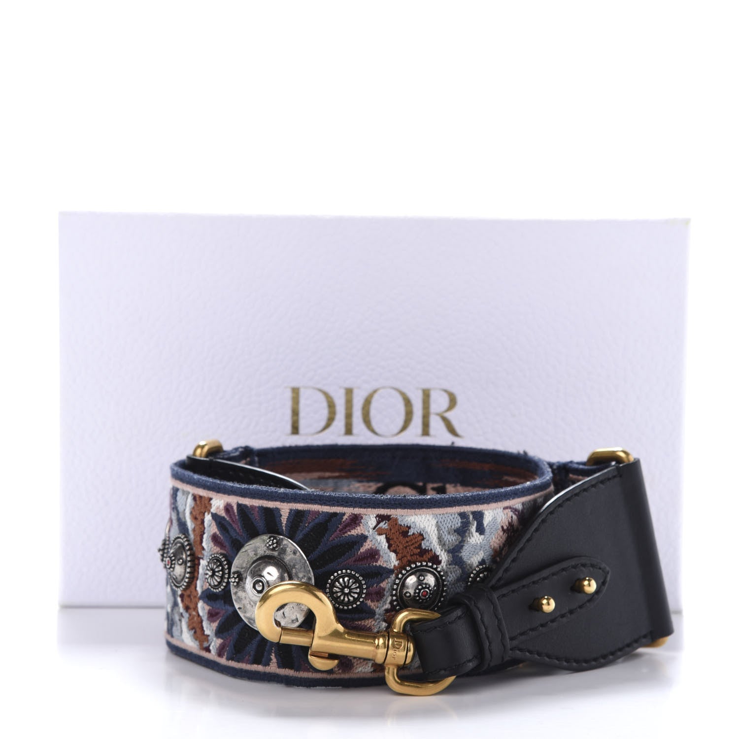 Christian Dior Canvas Embroidered Studded KaleiDiorscopic Shoulder Strap Multicolor 6 of 6