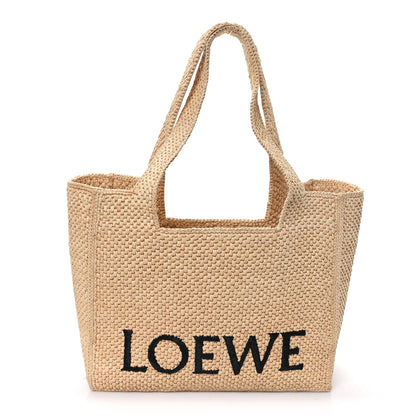 Loewe X PAULA'S IBIZA Raffia Medium  Font Tote Natural Tan 1 of 10