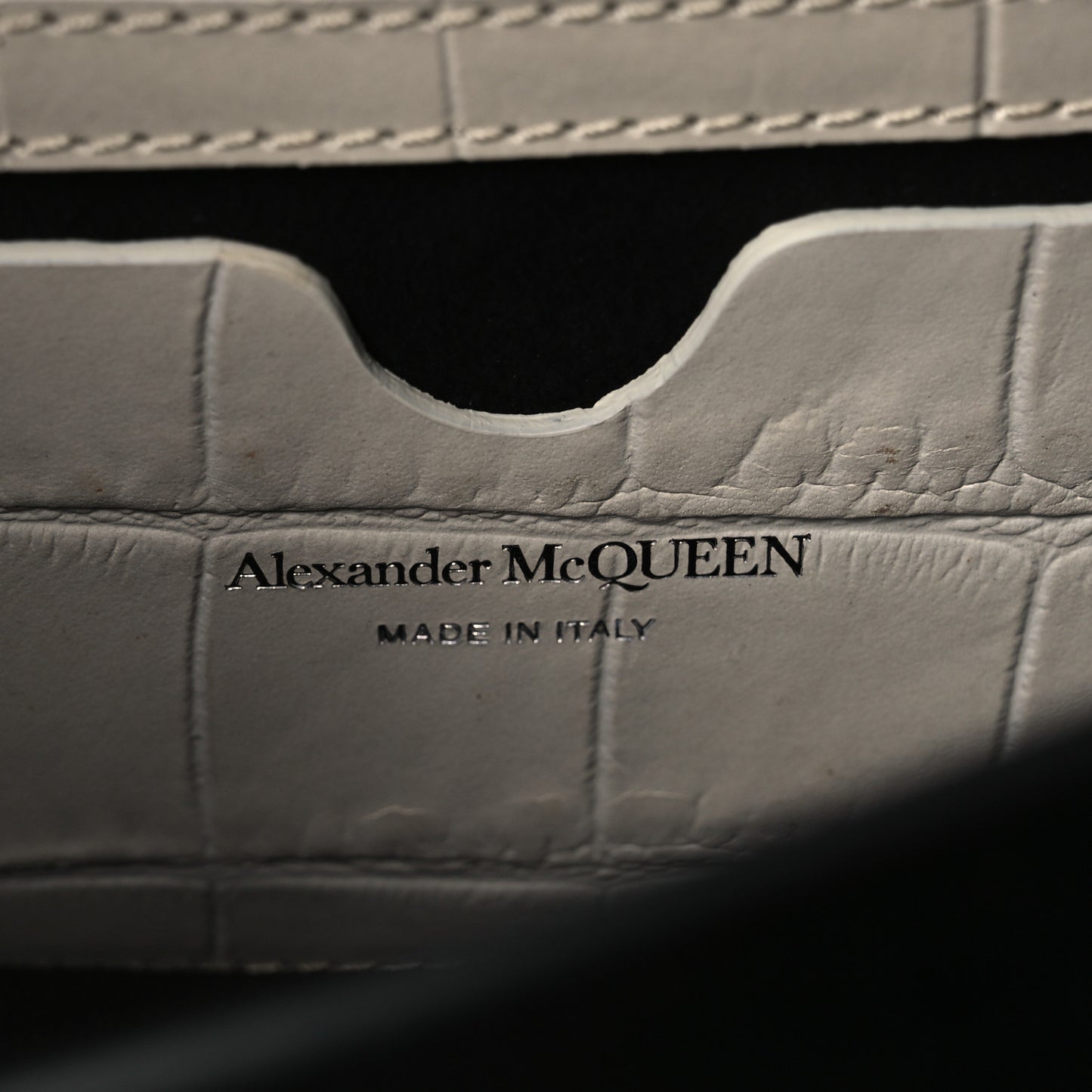 Calfskin Crocodile Embossed Jeweled Shoulder Bag White