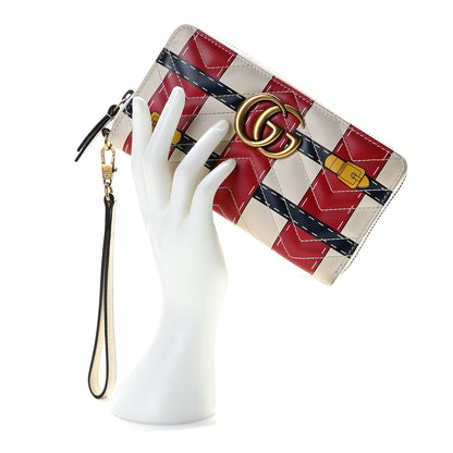 Gucci Calfskin Matelasse Trompe L'Oeil Print GG Marmont Zip Around Wallet 9 of 10