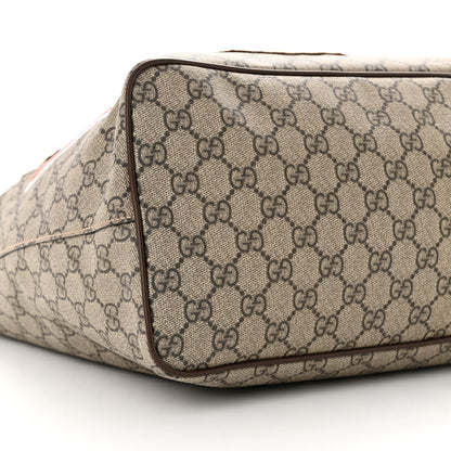 Gucci Soft GG Supreme Monogram Courrier Medium Crossbody Tote Beige New Acero 9 of 13