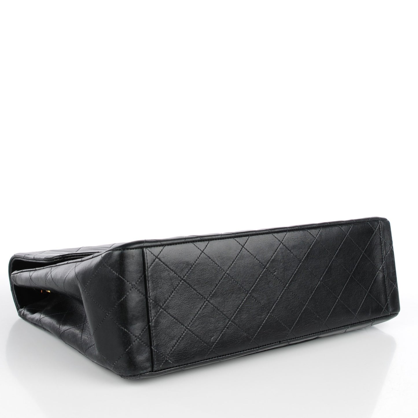 Lambskin Quilted XL Jumbo Single Flap Black