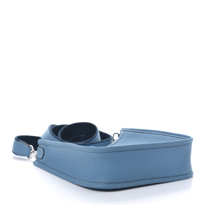 Hermes Taurillon Clemence Amazone Evelyne TPM Bleu Paradis Bleu Saphir 4 of 10