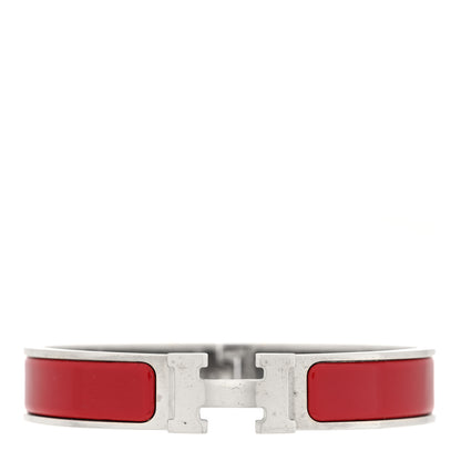 Hermes Enamel Narrow Clic Clac H Bracelet GM Rouge Vif 1 of 4