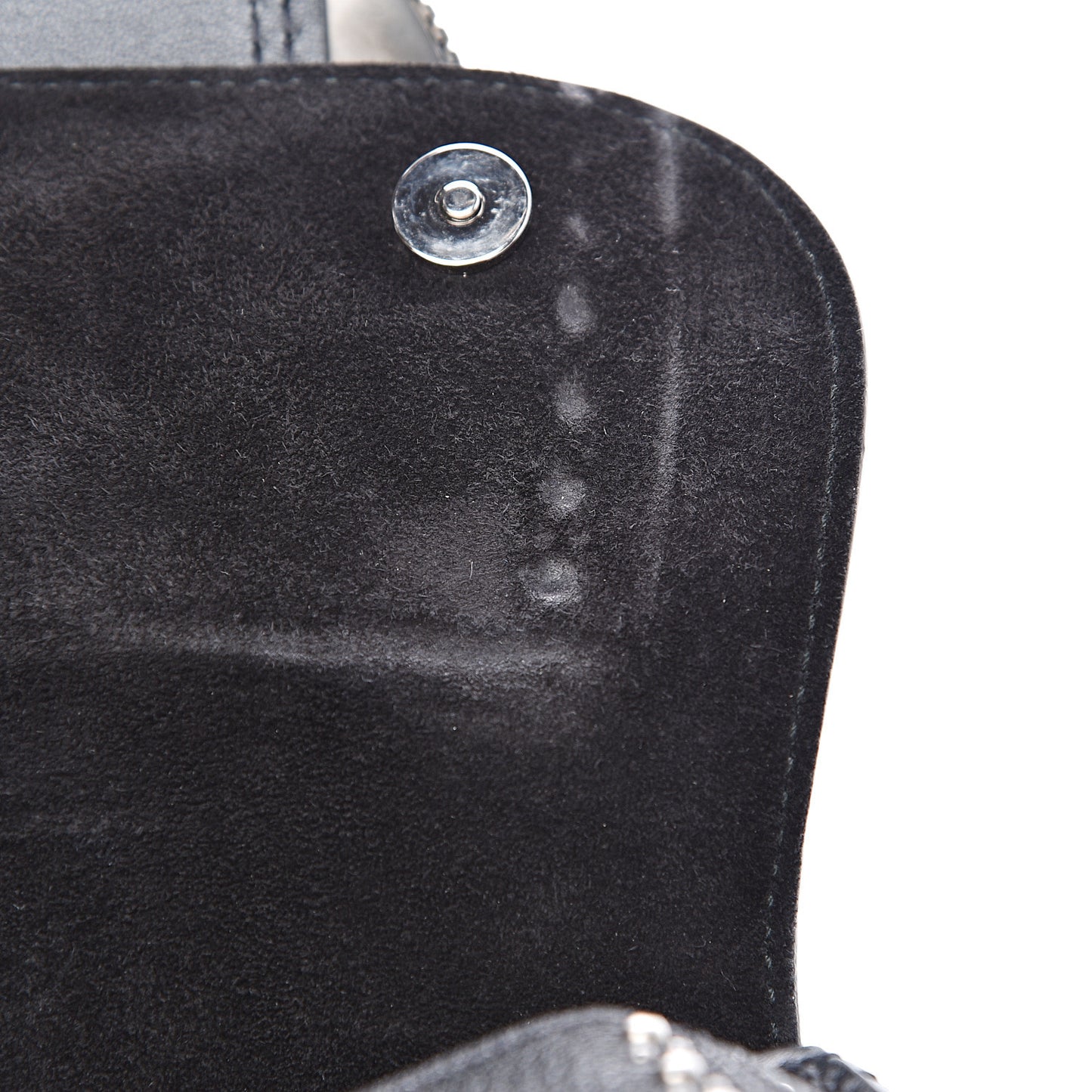 Goatskin Madras Soft Calfskin Crystal Embellished Lady Saddle Black