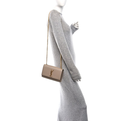 Saint Laurent Grain De Poudre Small Monogram Kate Satchel Nude Powder 2 of 11
