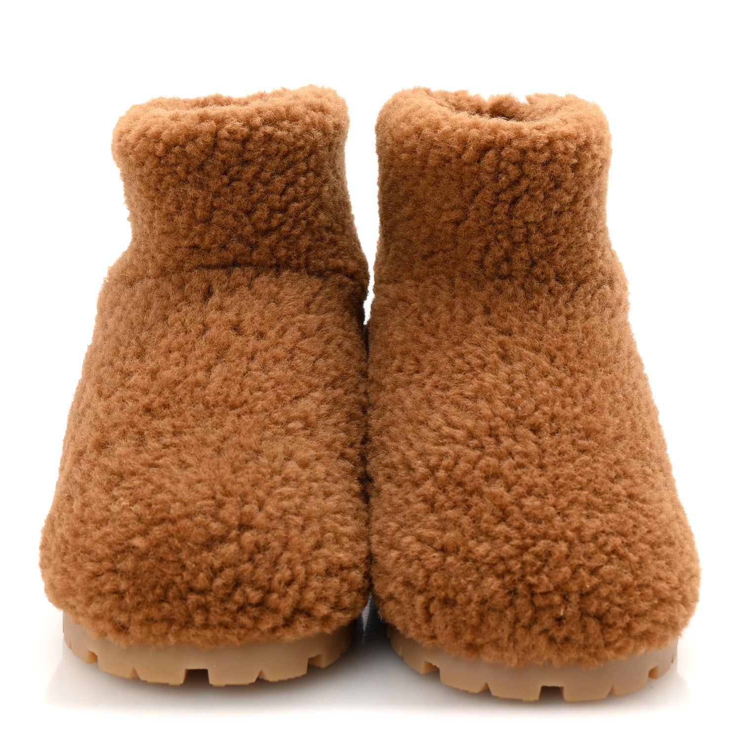 Prada Shearling Ankle Boots 36.5 Caramel 3 of 10