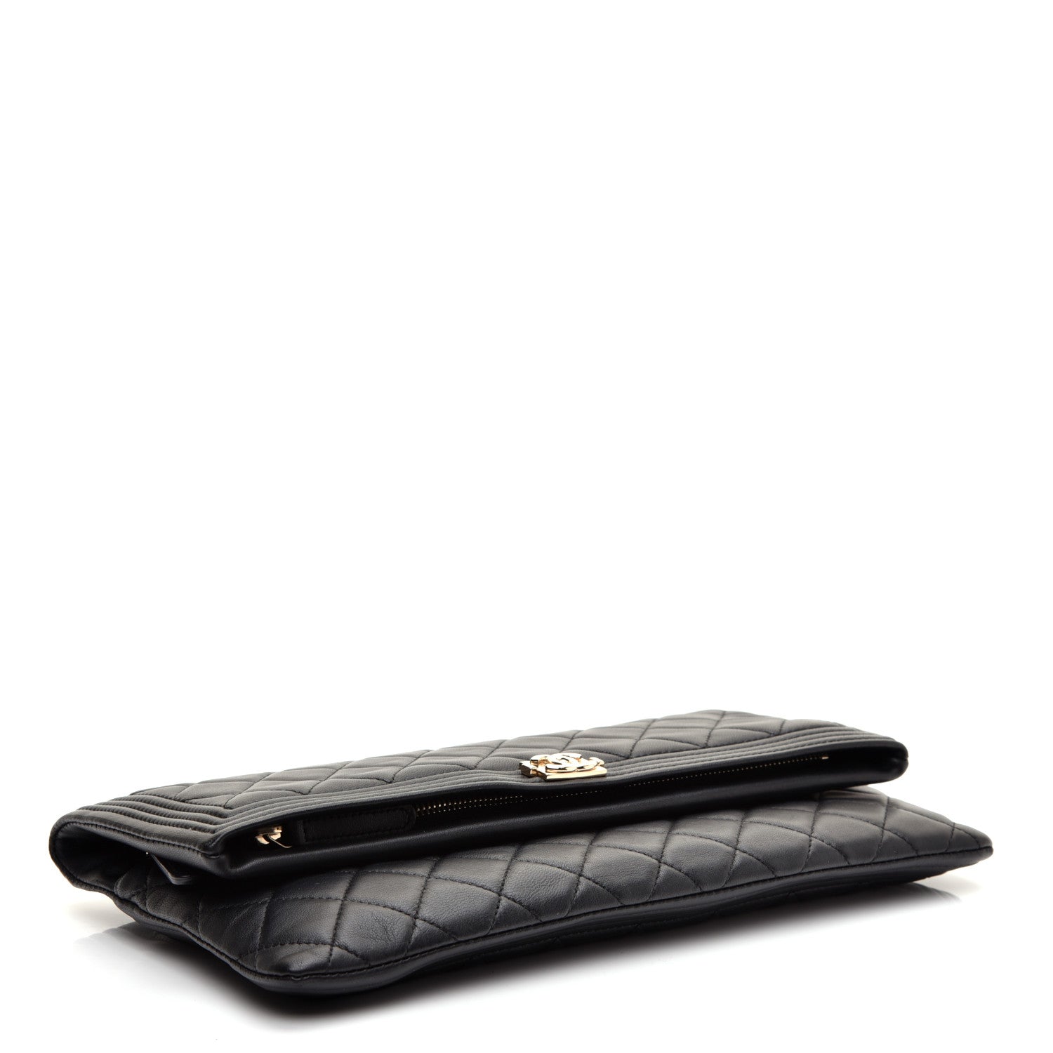 Chanel Lambskin Quilted Beauty CC Boy Clutch Black 4 of 9