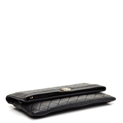 Chanel Lambskin Quilted Beauty CC Boy Clutch Black 4 of 9