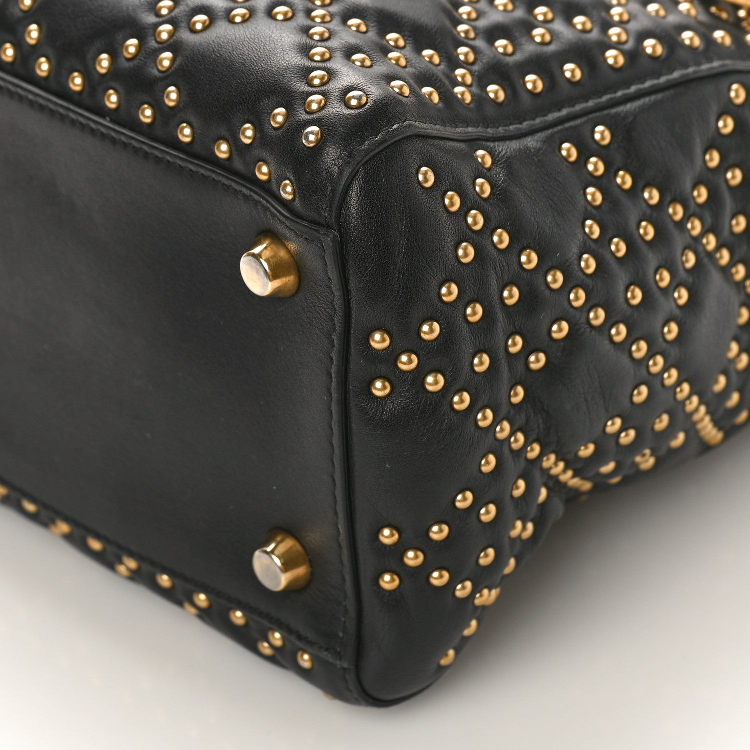 Christian Dior Calfskin Cannage Studded Medium Supple Lady Dior Black 8 of 8