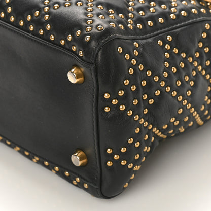 Christian Dior Calfskin Cannage Studded Medium Supple Lady Dior Black 8 of 8