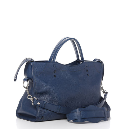 Balenciaga Veau Grana Perforated Blackout Hardware City Bleu Tanzanite 3 of 10