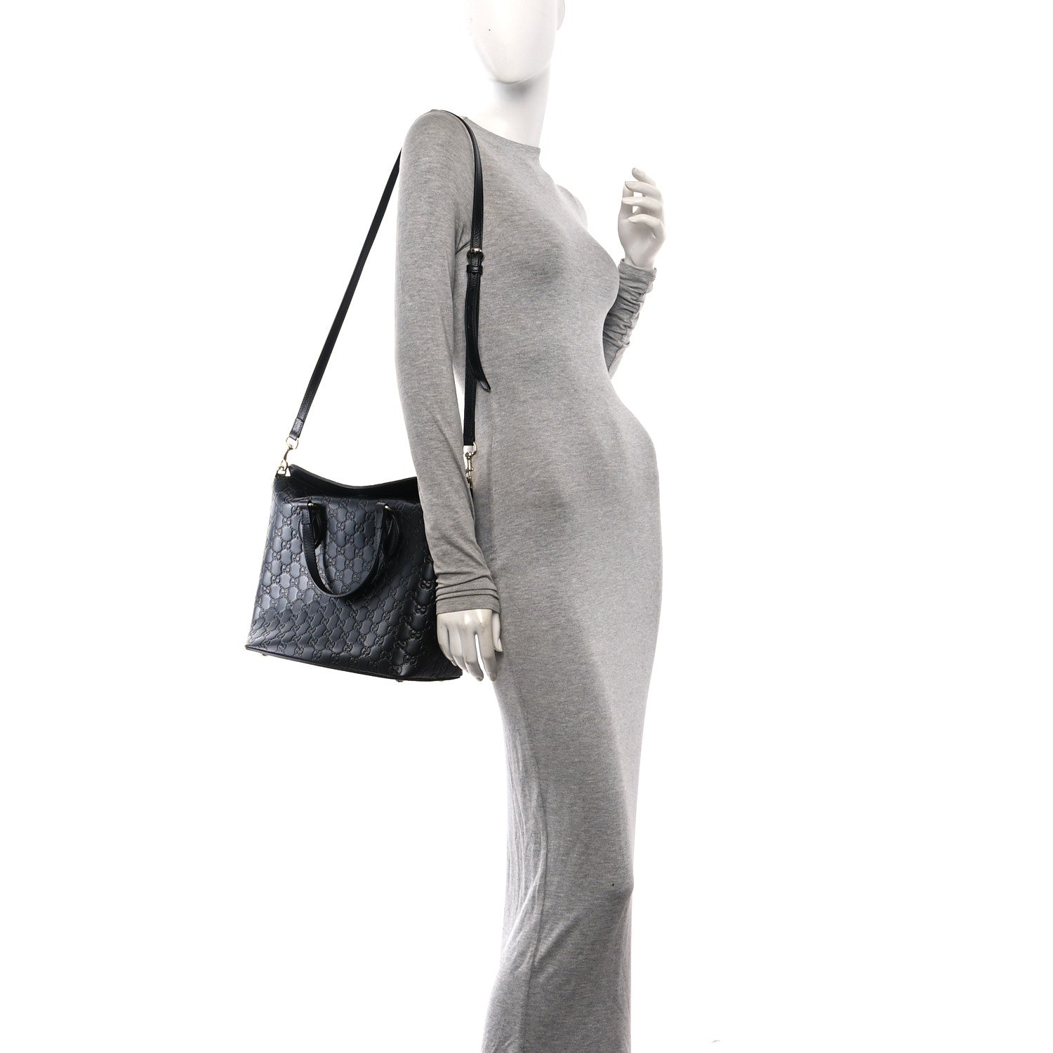 Gucci Guccissima Linea A Foldover Tote Black 2 of 10