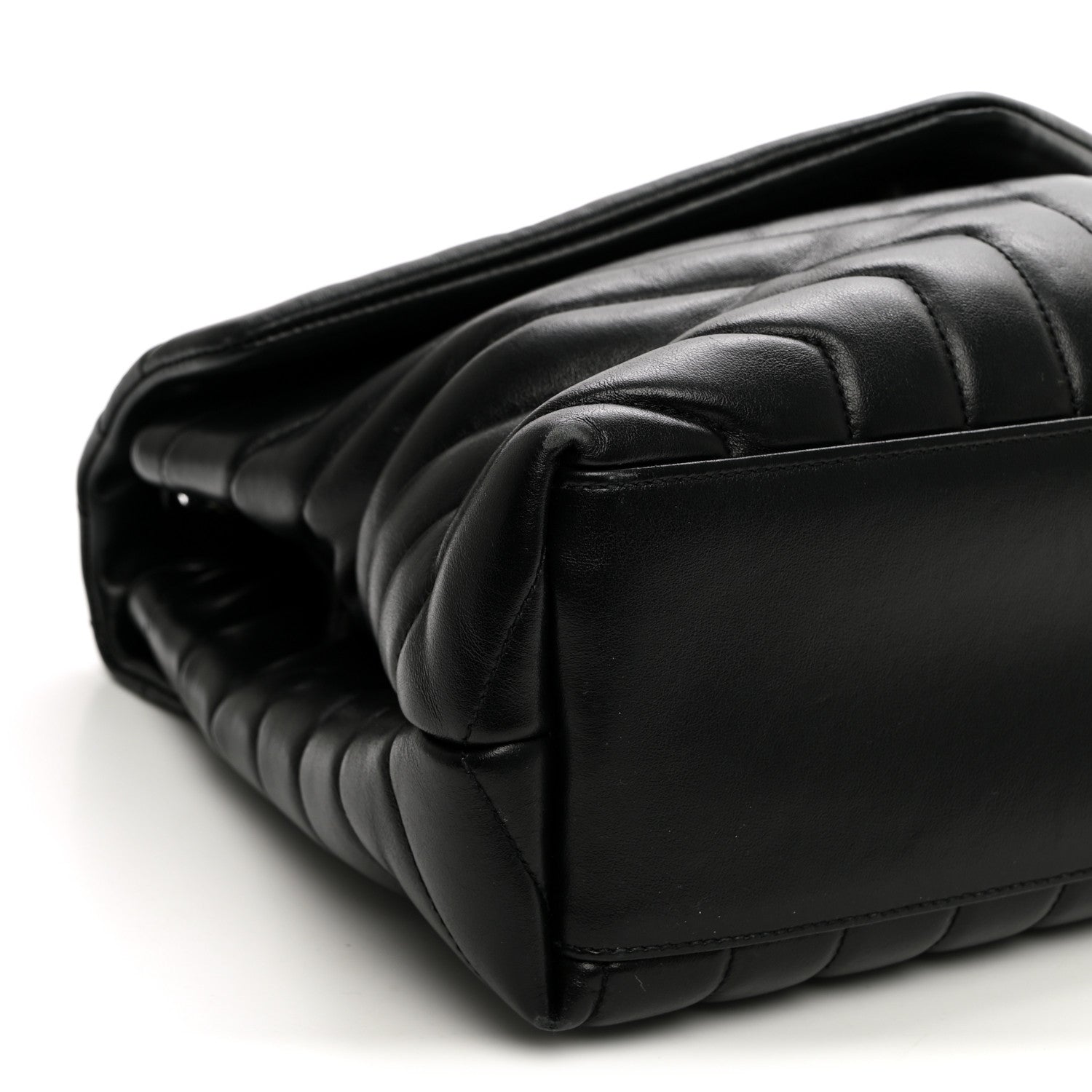 Saint Laurent Calfskin Y Quilted Monogram Monochrome Medium Loulou Chain Satchel Black 9 of 10