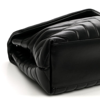 Saint Laurent Calfskin Y Quilted Monogram Monochrome Medium Loulou Chain Satchel Black 9 of 10