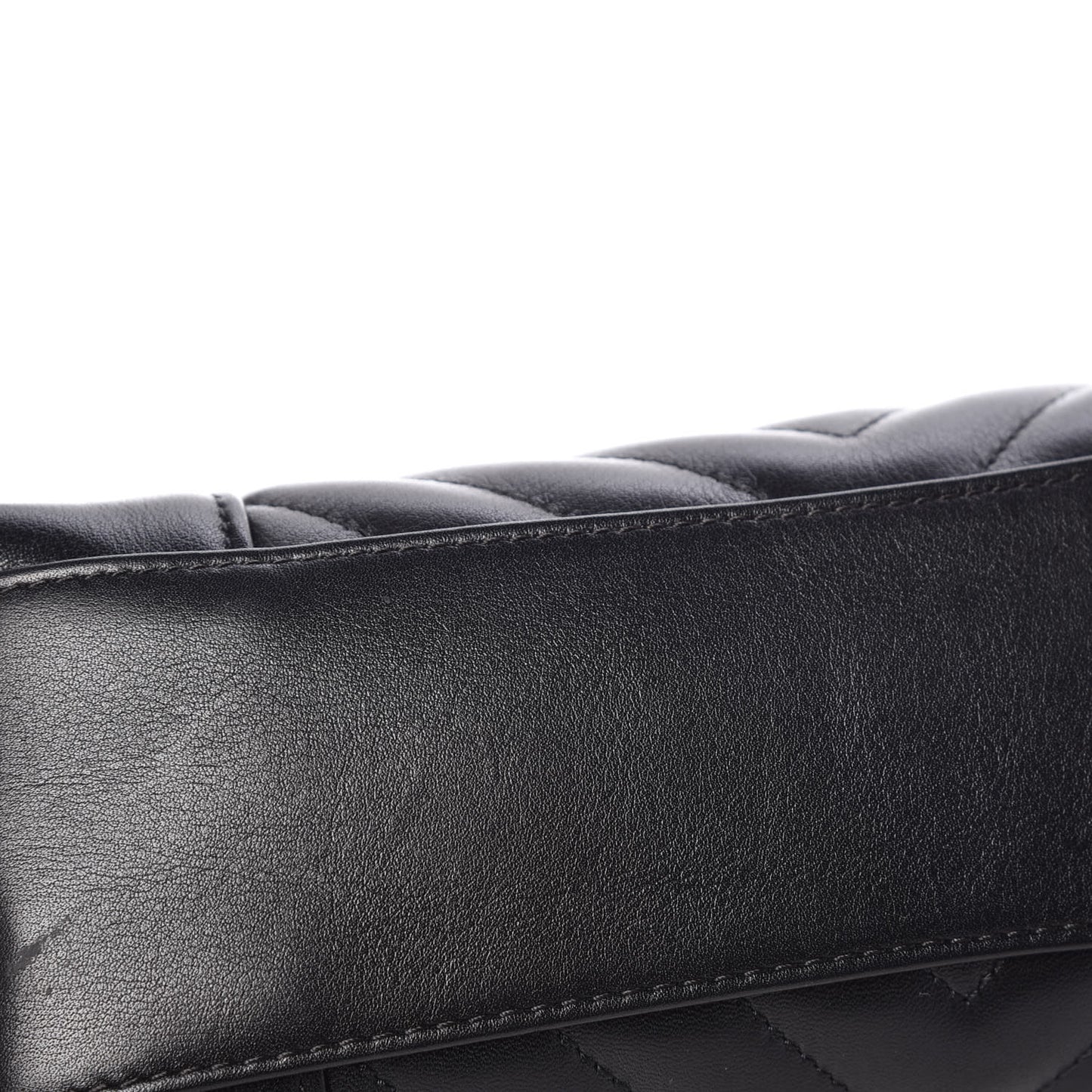 Calfskin Quilted Small Daily Chevron Flap Black