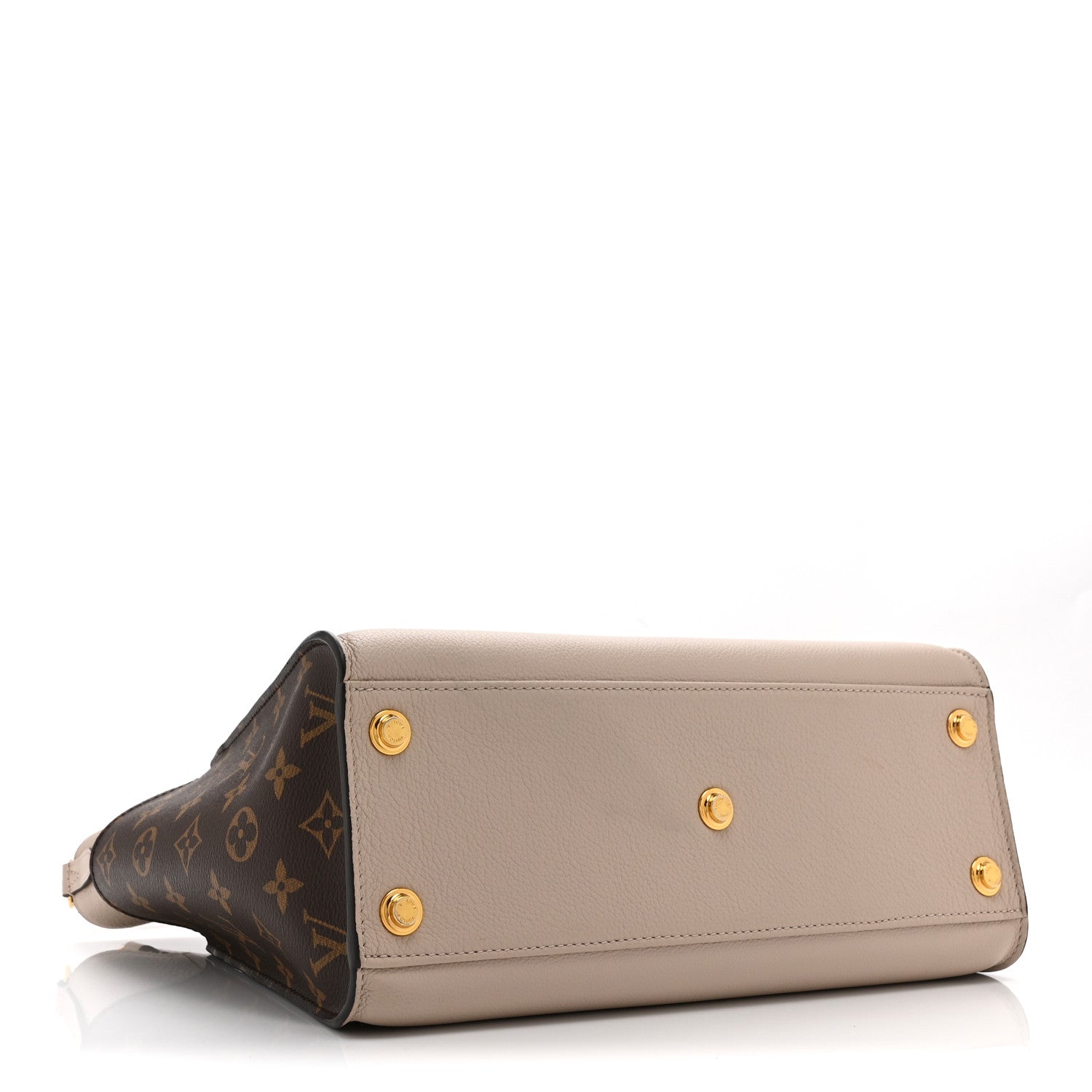 Louis Vuitton Calfskin Monogram On My Side MM Greige 4 of 10