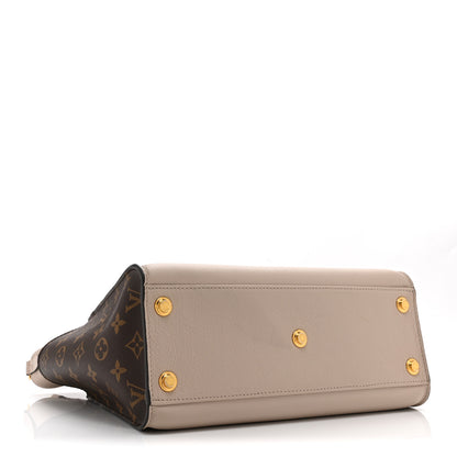 Louis Vuitton Calfskin Monogram On My Side MM Greige 4 of 10