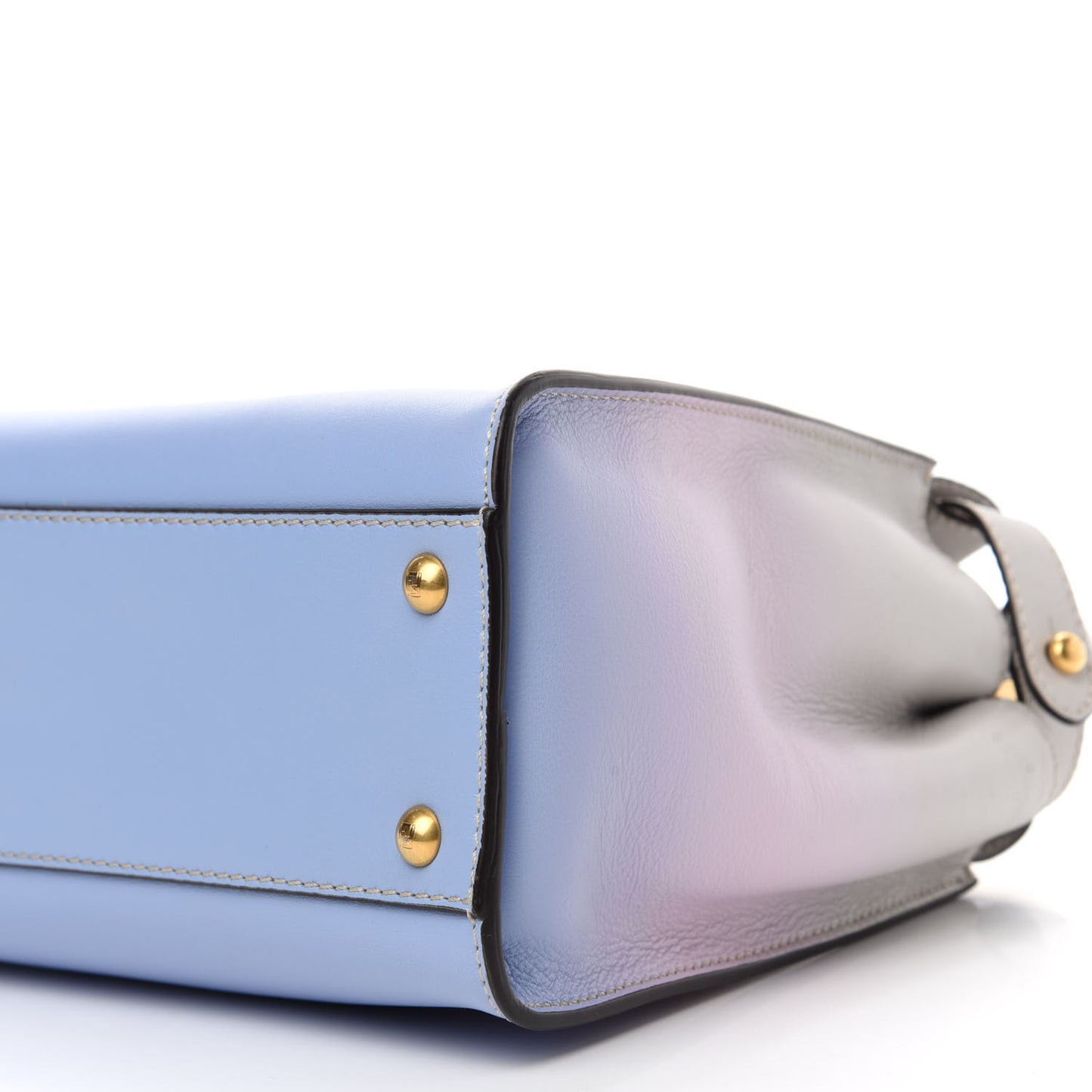 X JOSHUA VIDES Vitello Seta Shiny Nappa Degrade Medium Peekaboo Iconic Satchel Ghiaia Rosa Azzurro