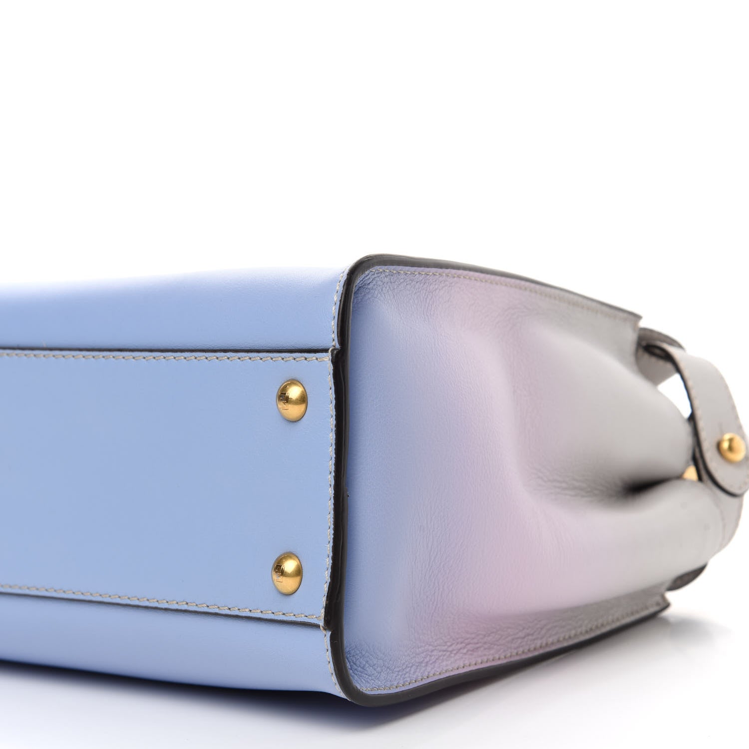 Fendi X JOSHUA VIDES Vitello Seta Shiny Nappa Degrade Medium Peekaboo Iconic Satchel Ghiaia Rosa Azzurro 11 of 11