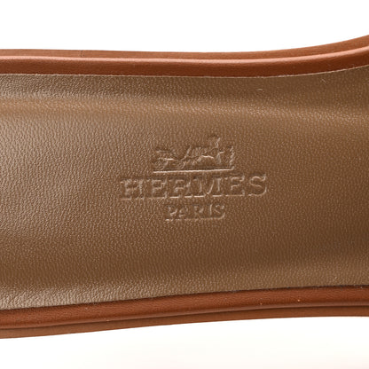 Hermes Box Calfskin Oran Sandals 37.5 Gold 7 of 11