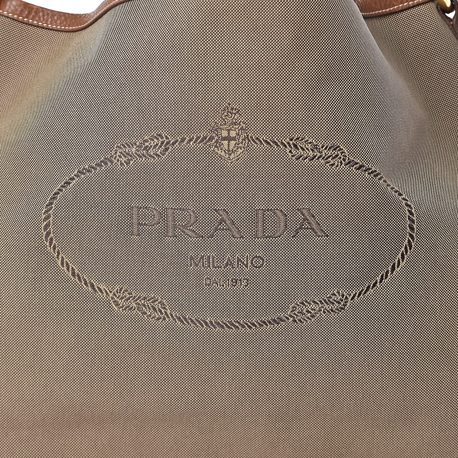 Prada Jacquard Logo Hobo Corda Cuoio 16 of 17