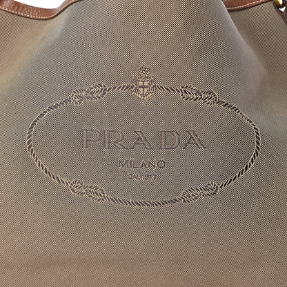 Prada Jacquard Logo Hobo Corda Cuoio 16 of 17