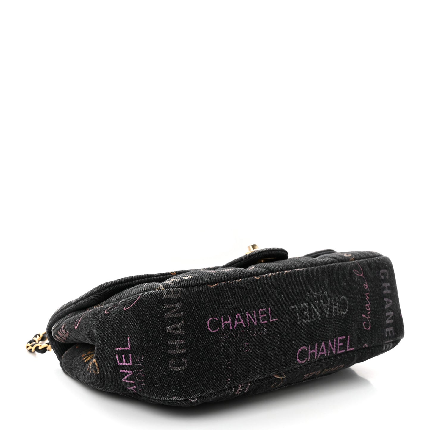 Denim Quilted Denim Mood Large Flap Black Multicolor
