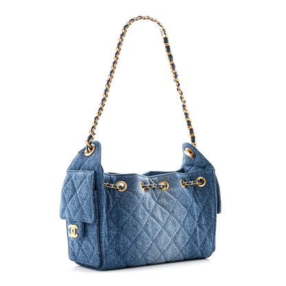 Chanel Washed Denim Quilted Mini Chanel 25 Handbag Blue 3 of 11