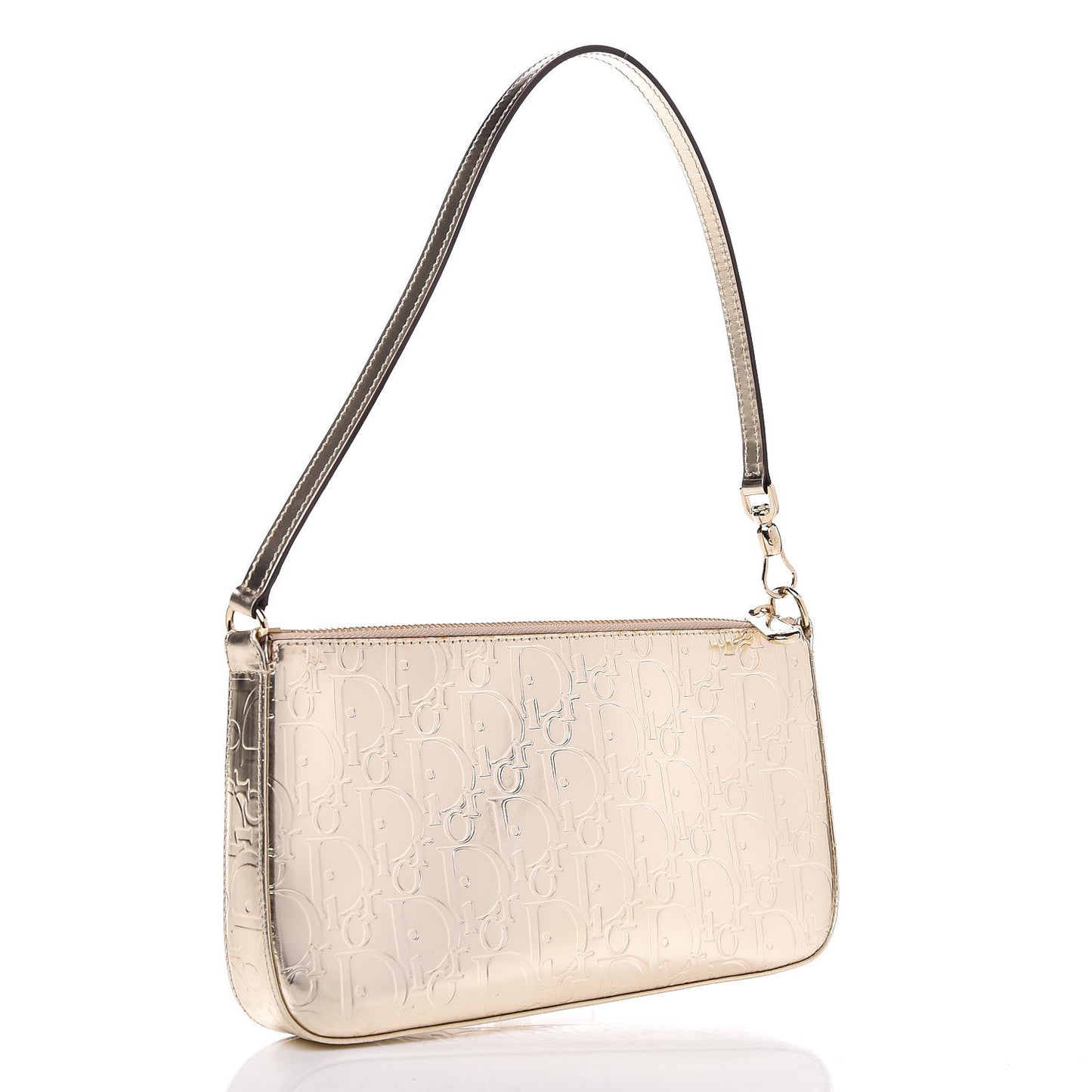 Metallic Patent Monogram Shoulder Bag Light Gold