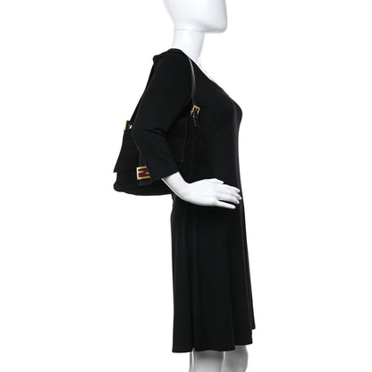 Fendi Suede Calfskin Mama Baguette Black 2 of 8