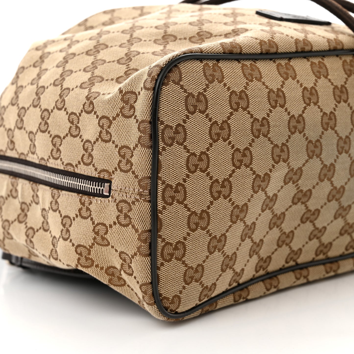 Monogram Dollar Calfskin O Drawstring Backpack Beige Ebony Testa di Moro Dark Chocolate