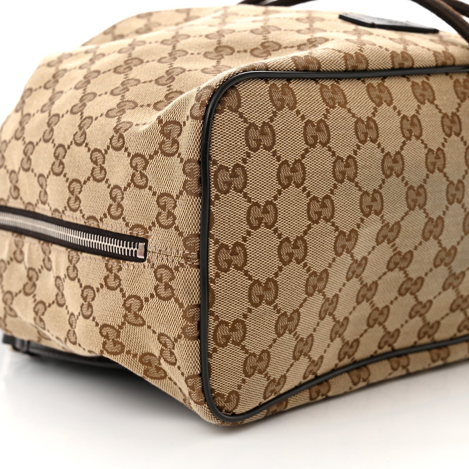 Gucci Monogram Dollar Calfskin O Drawstring Backpack Beige Ebony Testa di Moro Dark Chocolate 9 of 11