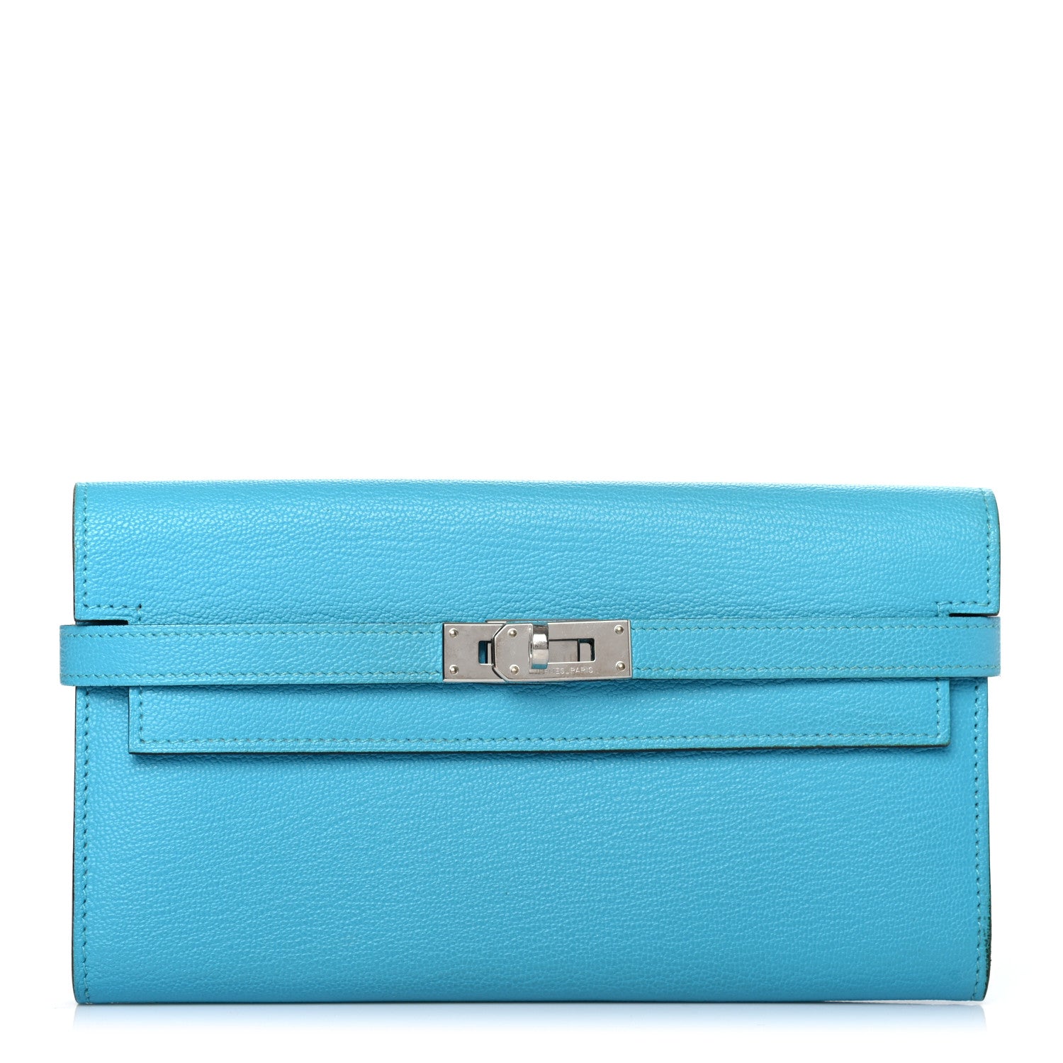 Hermes Chevre Mysore Kelly Longue Wallet Bleu Azteque 1 of 8